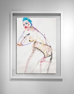 Angel Of Nihilism, Watercolor, Painting, Figurative Art, Nude, Signed, Framed