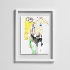 BARBIE BRAINWASHED, Watercolor, Painting, Nude, Signed, Framed