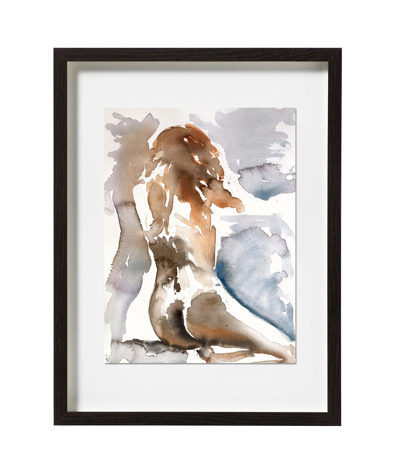 Anna No 3, Painting, Watercolor on Paper, Nude, Figurative, Signed - Art by Indira Cesarine
