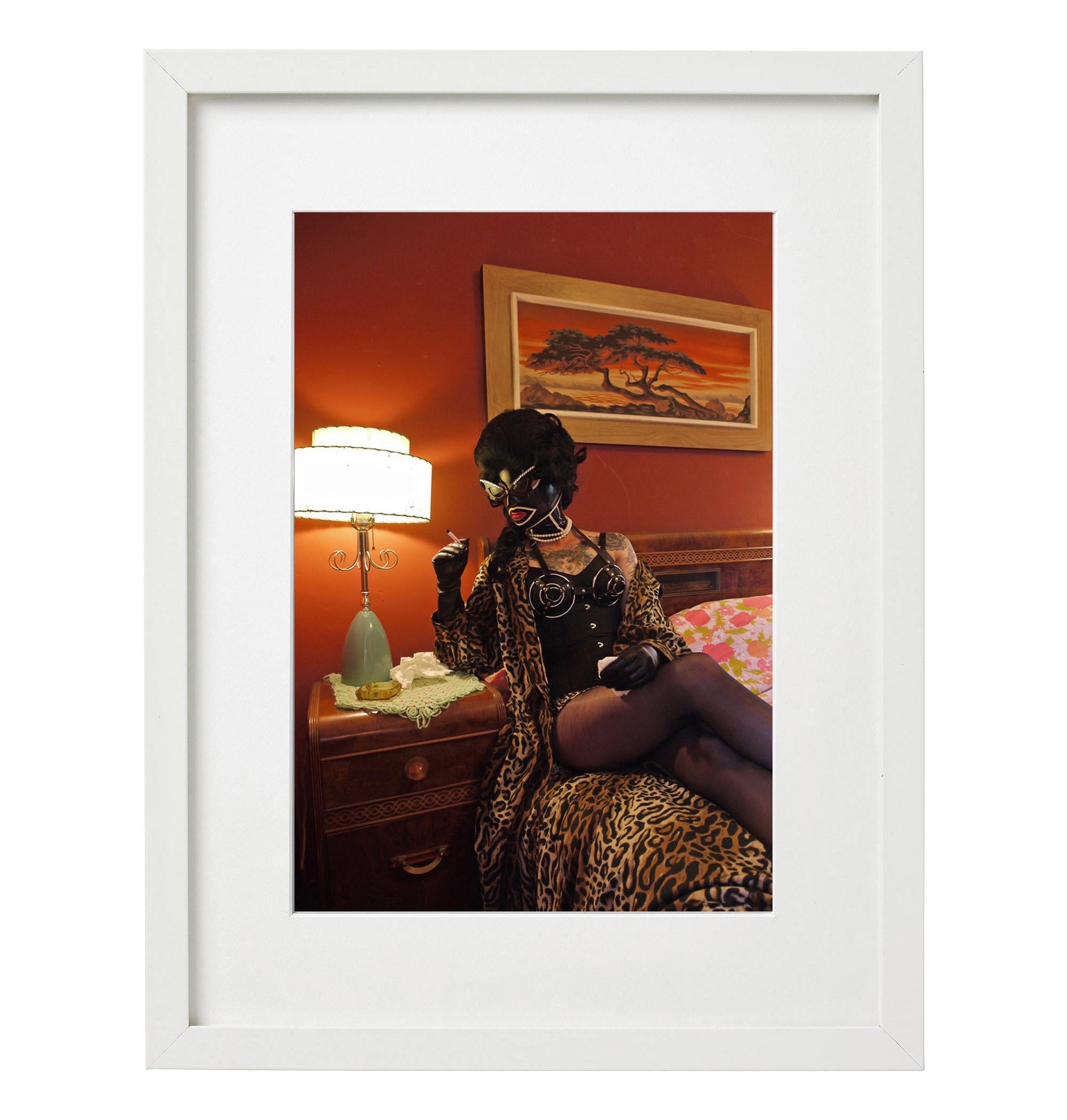 No Time for Tears, Photography, Figurative Art, BDSM, Signed, Framed  - Brown Portrait Photograph by Miss Meatface