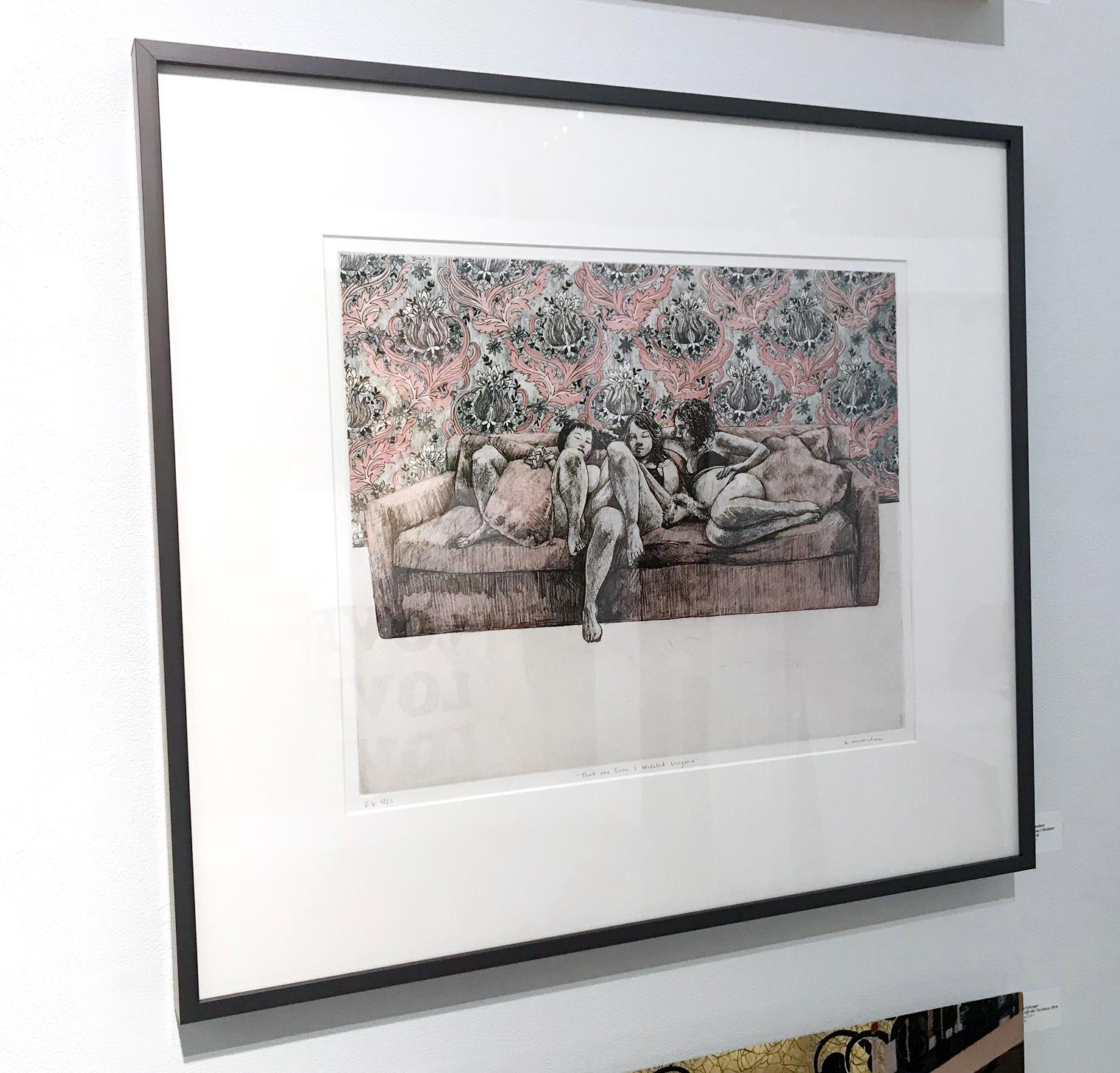 That One Time I Modeled Lingerie, Etching, Photogravure, Signed, Framed  - Art by Katie Commodore 