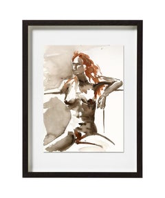 Anna No 2, Painting, Watercolor on Paper, Nude, Figurative, Signed, Framed