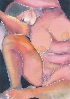 Self Love No 46, Watercolor, Nude, Figurative Art, Work on Paper, Signed, Framed