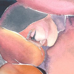 Self Love No 46, Watercolor, Nude, Figurative Art, Work on Paper, Signed, Framed