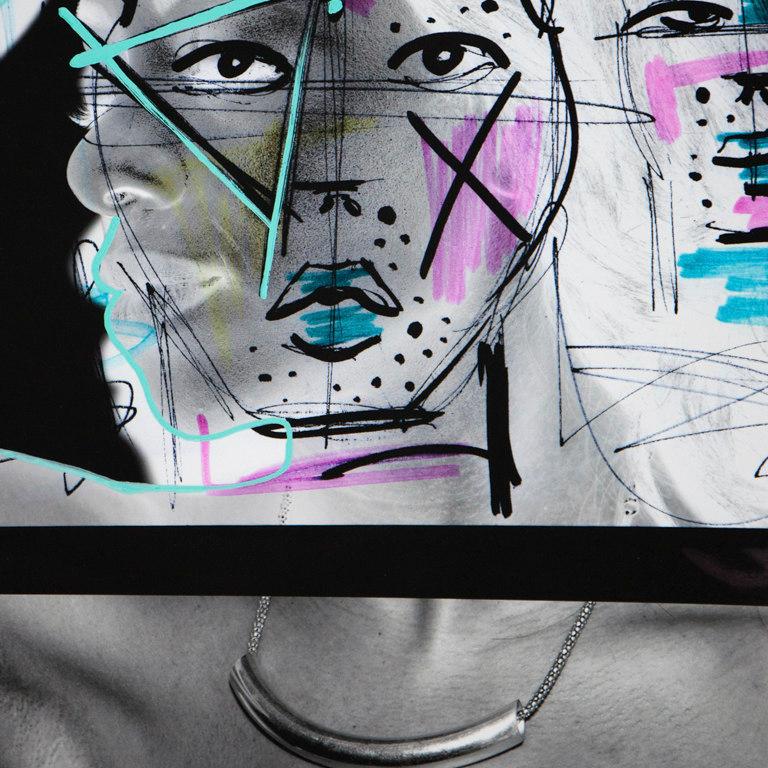 Mystic Ego, Archival Ink Print with Gouache Hand Painted Details, Signed - Black Figurative Photograph by Nichole Washington