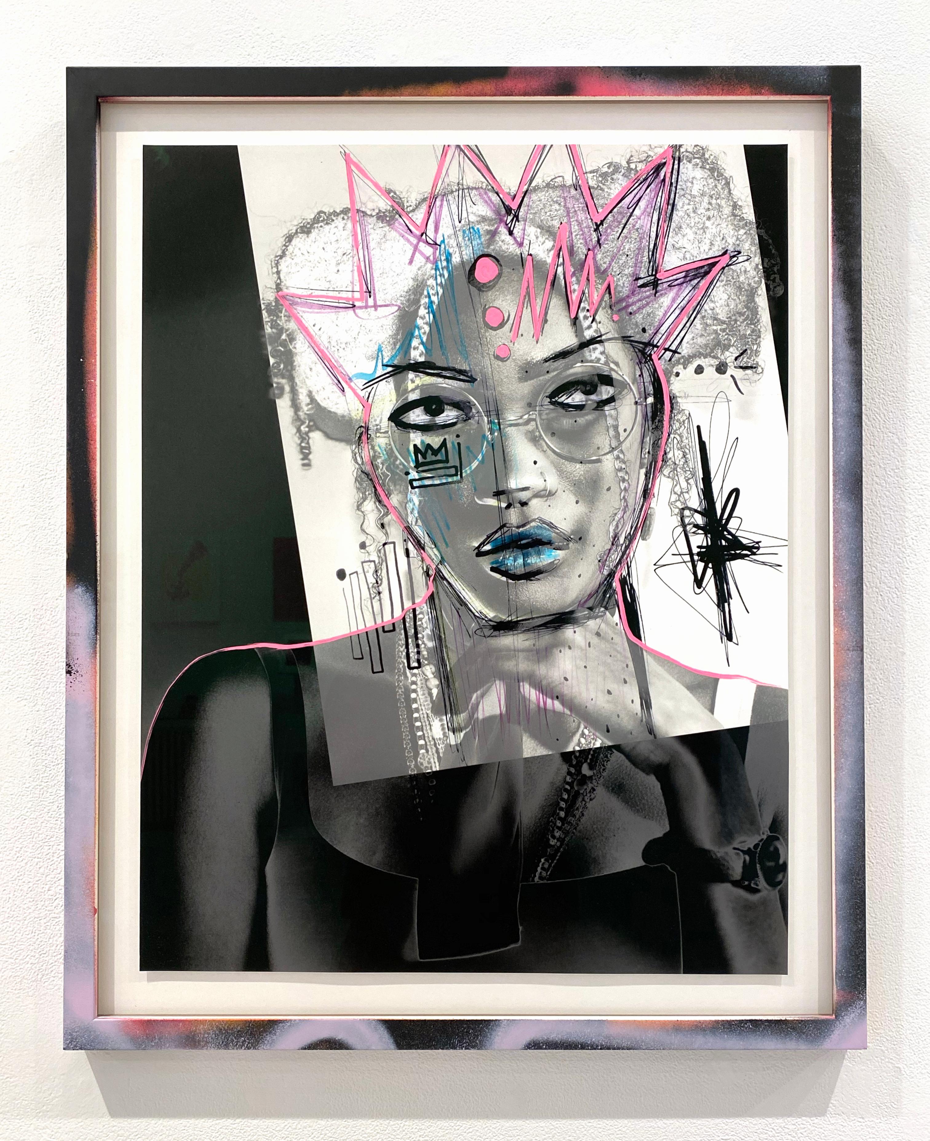 Trickster, Archival Print with Gouache Hand Painted Details, Framed, Signed - Photograph by Nichole Washington