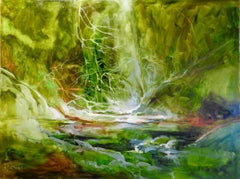 "Thicket" Pond enclosed by Forestry, Contemporary Naturalism Oil Painting