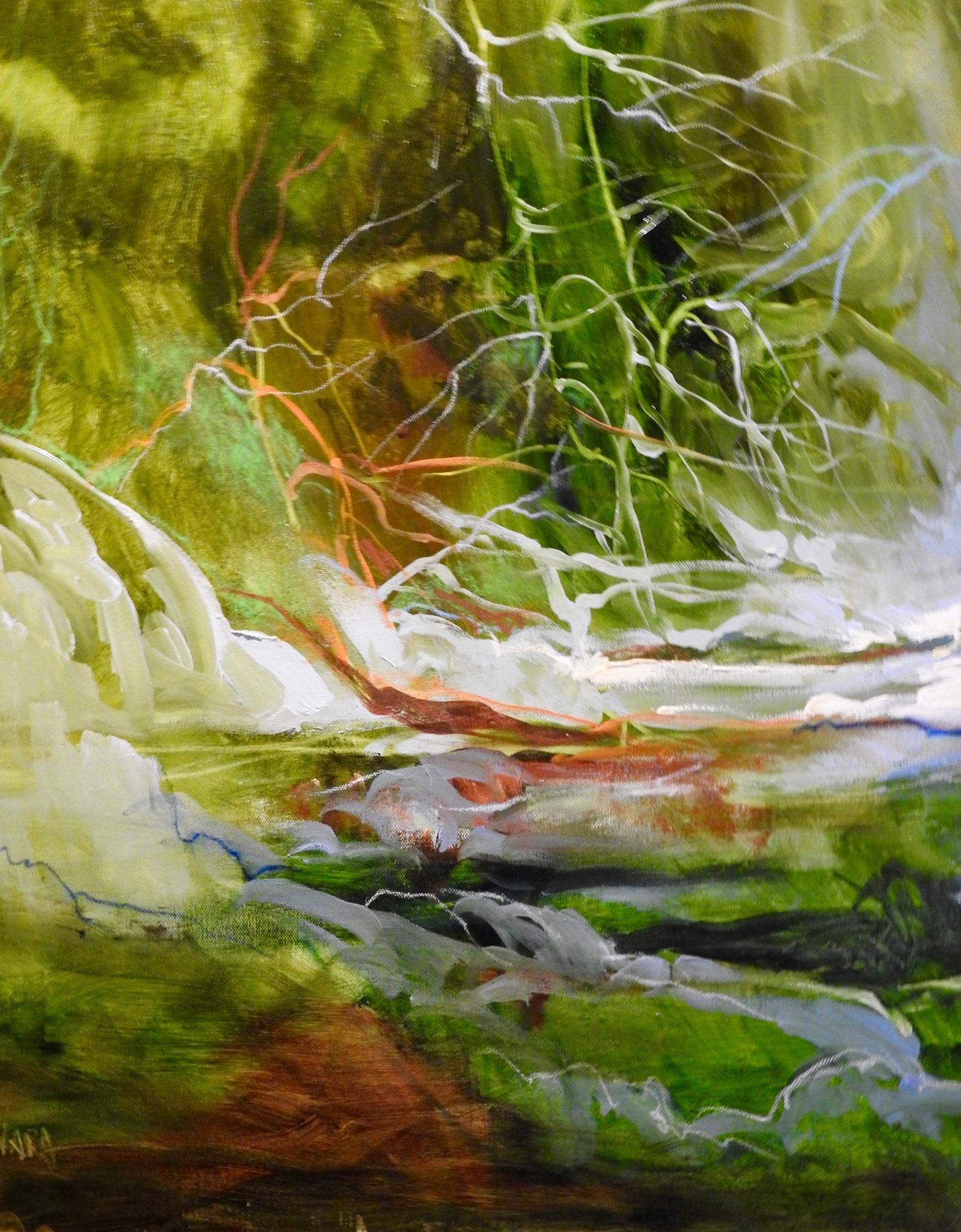 Aquarelle « Thicket » enfermée par la forêt, peinture à l'huile contemporaine - Painting de Chris Trella Koczwara