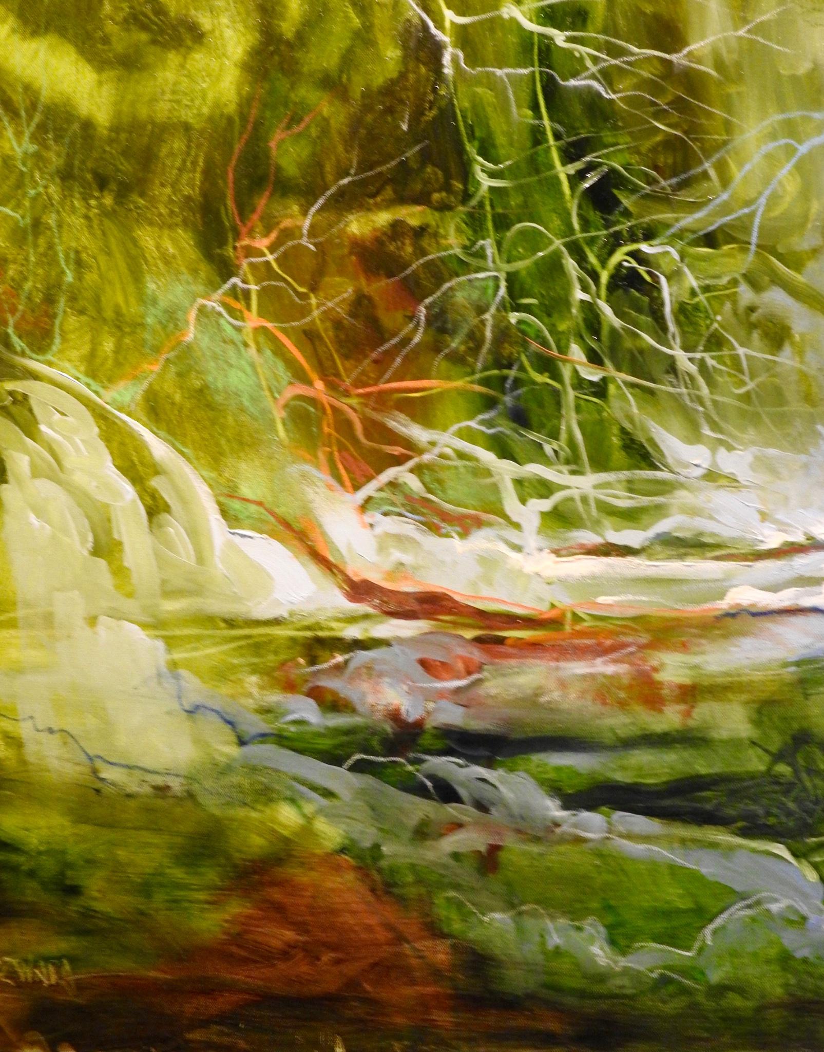 Aquarelle « Thicket » enfermée par la forêt, peinture à l'huile contemporaine - Expressionnisme abstrait Painting par Chris Trella Koczwara