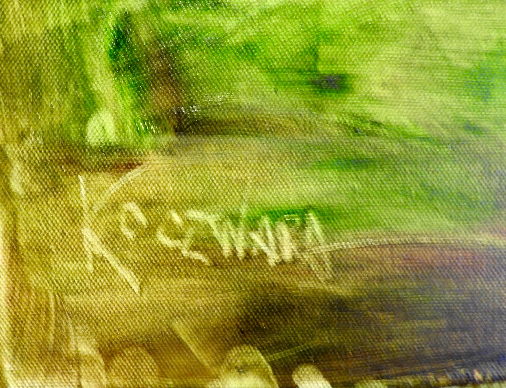 Aquarelle « Thicket » enfermée par la forêt, peinture à l'huile contemporaine 2