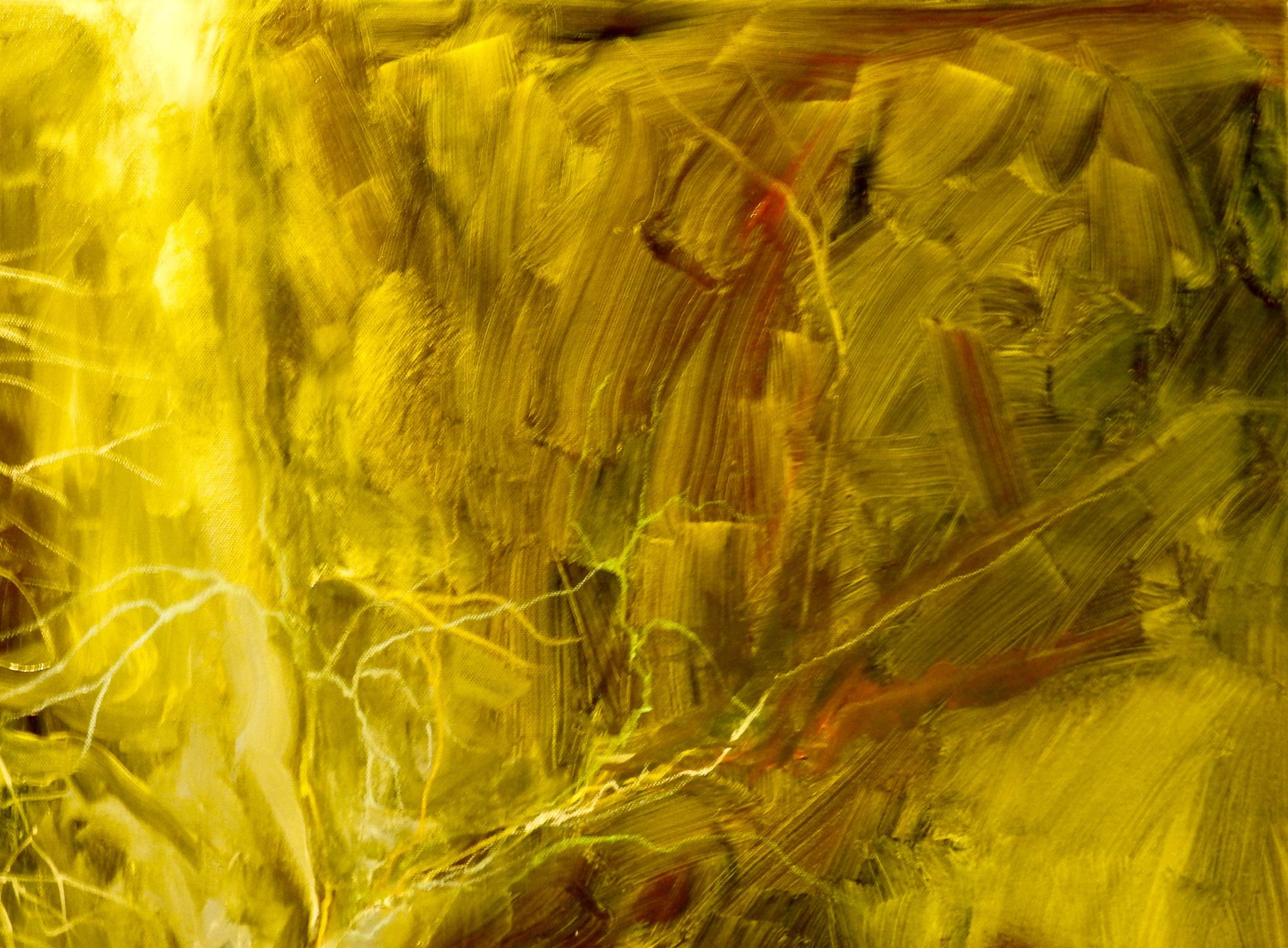 Aquarelle « Thicket » enfermée par la forêt, peinture à l'huile contemporaine 5