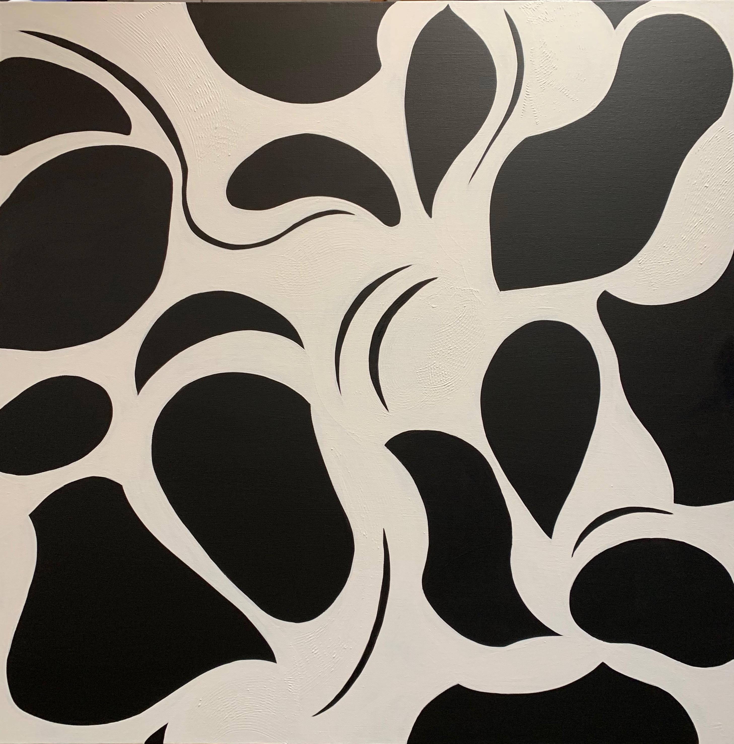 Catherine Detraves Abstract Painting - BLACK AND WHITE