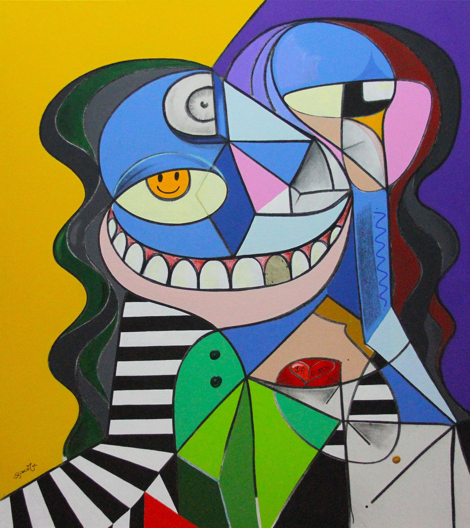 Linco7n Figurative Painting - Smile to the life_ But do not forget to smile for death too.