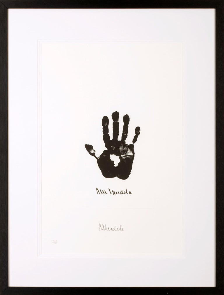 Nelson Mandela Print - Hand of Africa - Mandela, Former South African President, Signed Artwork, Hand