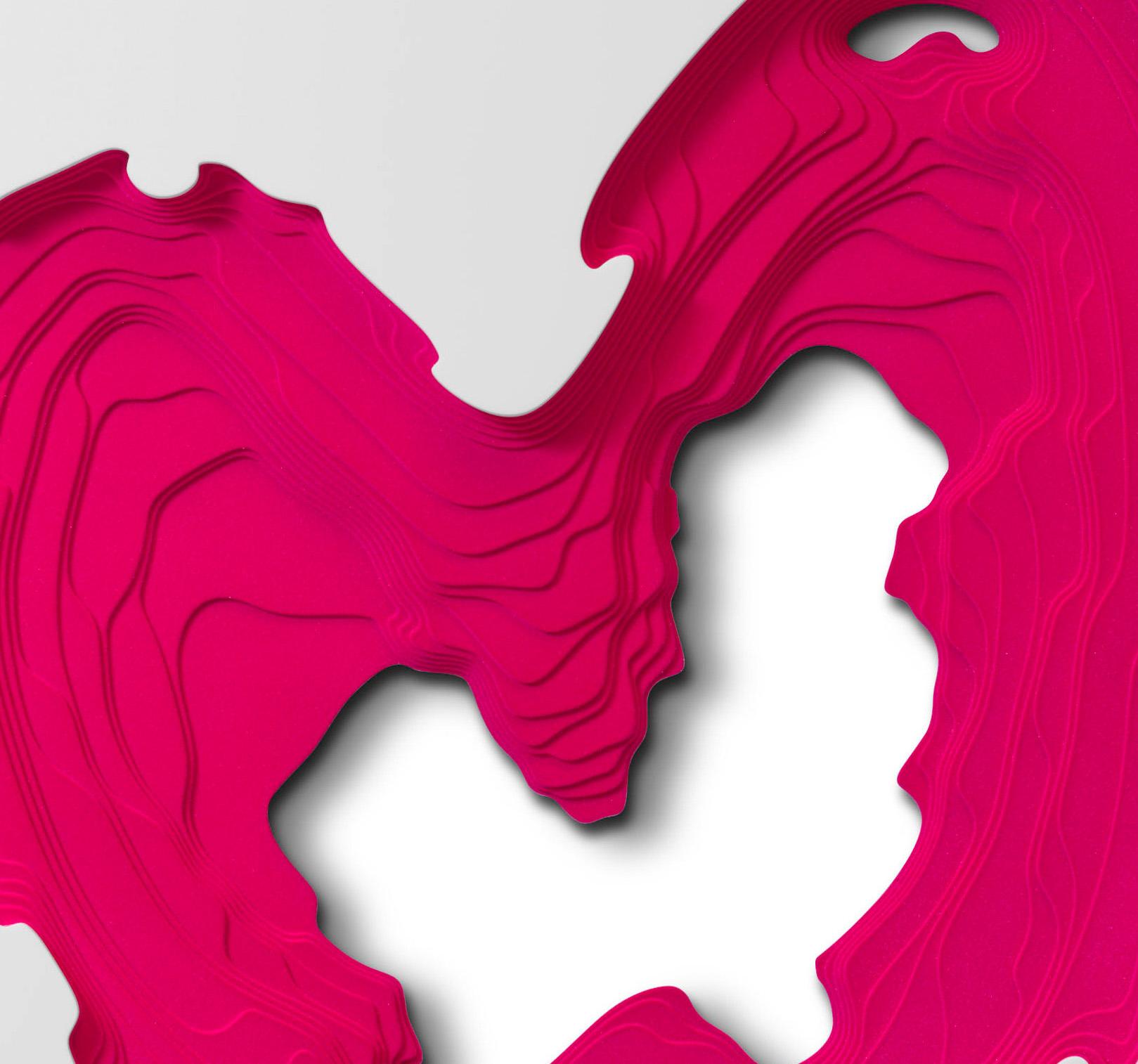Contour Phoenix (Candy), contemporain, cœur, tchèque, britannique, sur mesure, rose - Contemporain Art par Petr Weigl
