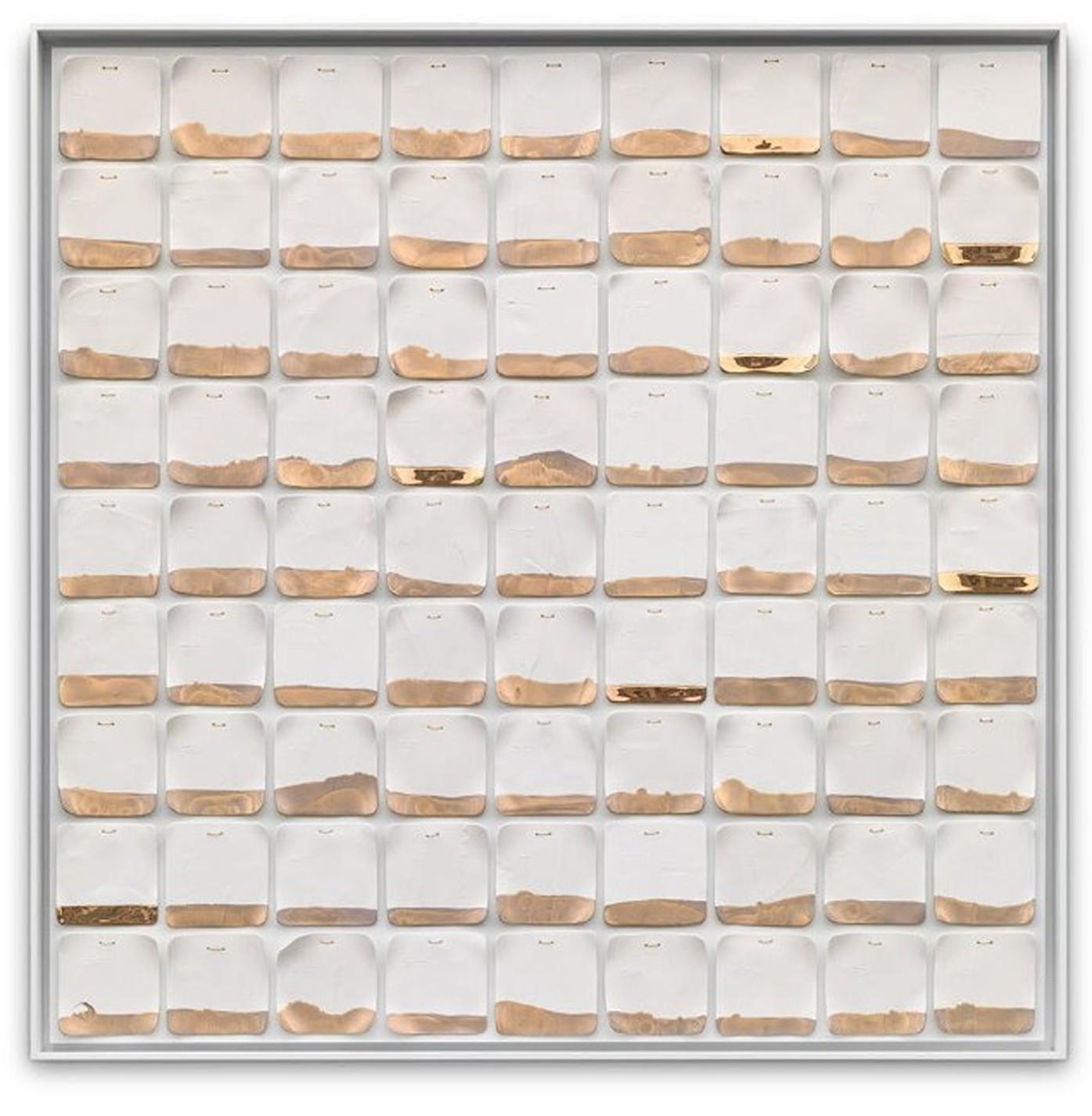 Aluminium Contour Plateau is a cold-cast aluminium from a mould from an edition of 5. Topography and geometry meet in these dream-like maps. Imaginary rivers and valleys cut through the strata of cold cast bronze. The absence of colour enhances the