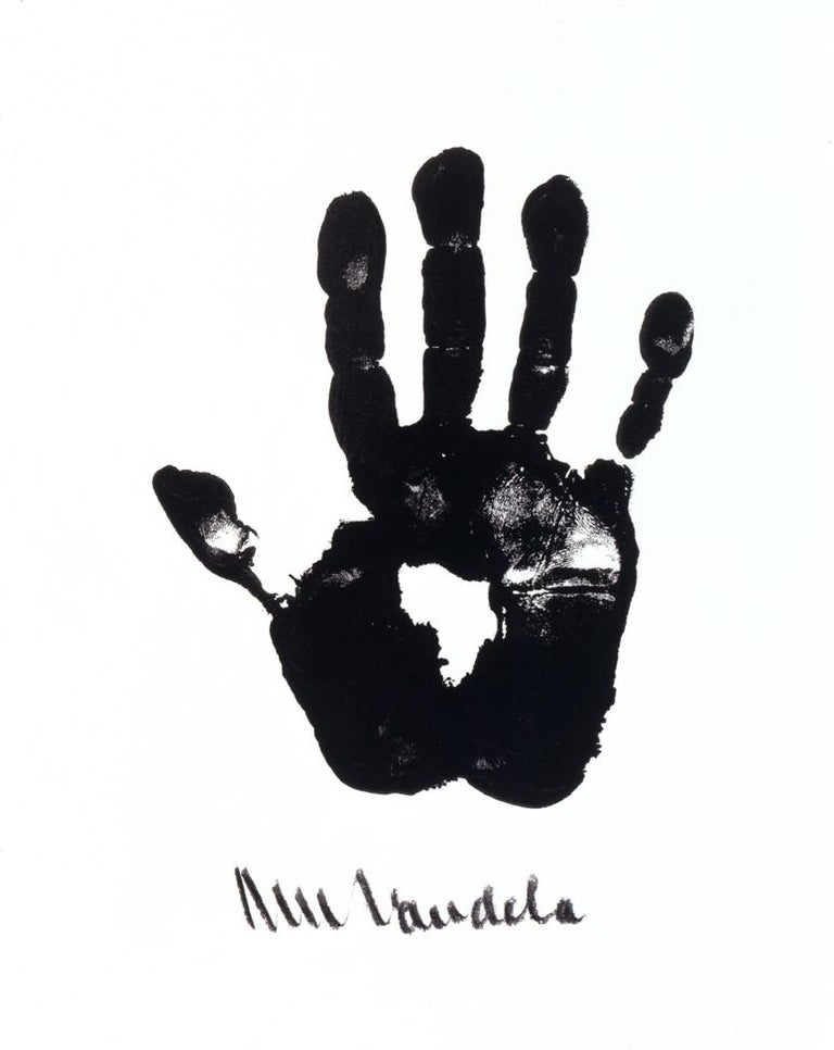 Hand of Africa - Mandela, Former South African President, Signed Artwork, Hand - Print by Nelson Mandela