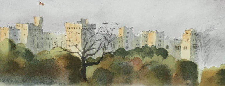 Windsor Castle - Signed Lithograph, Royal Art,Royal Homes,Windsor Castle,British - Academic Print by His Majesty King Charles III