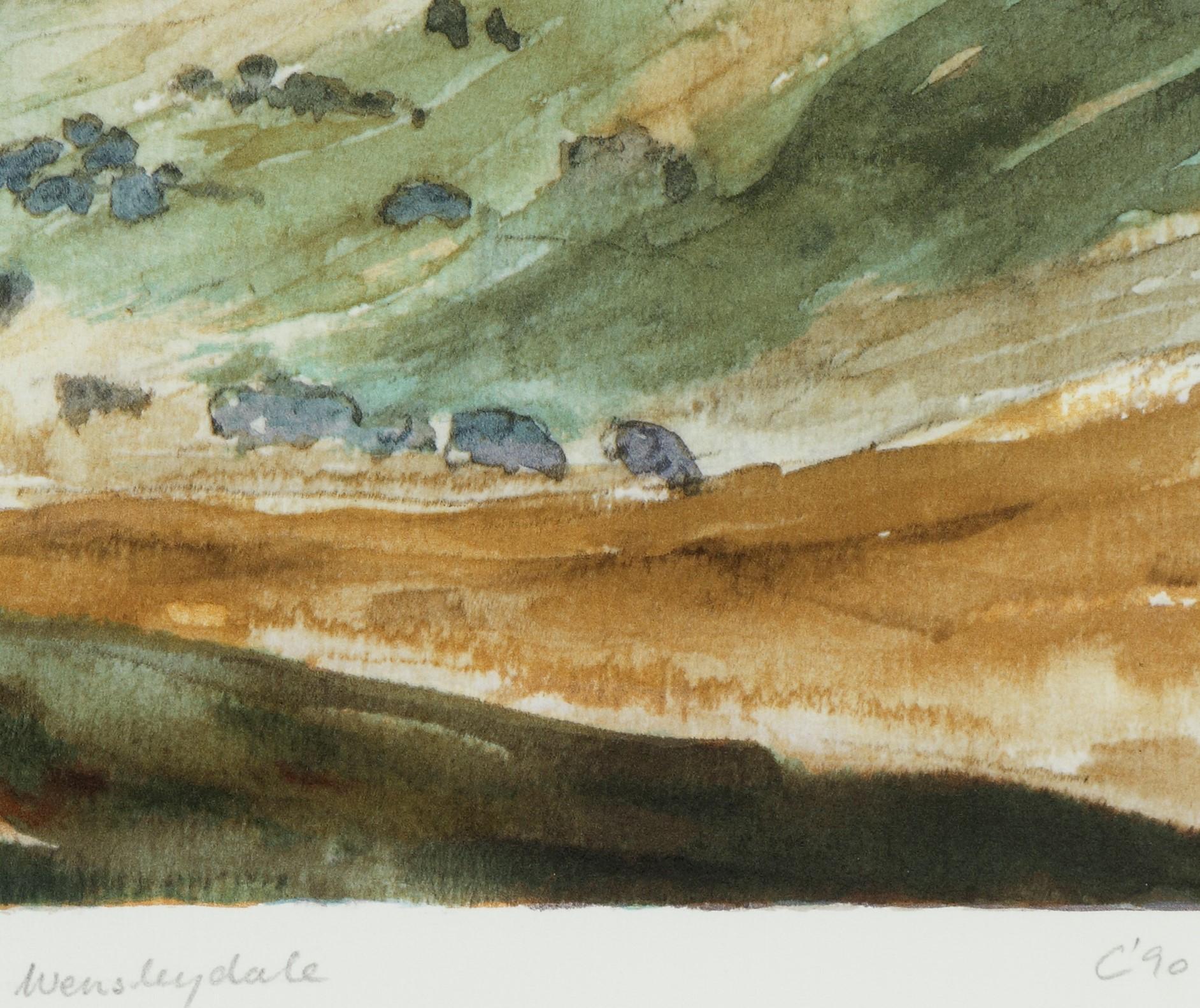 Wensleydale – signierte Lithographie, Royal Art, Yorkshire, britische Landschaft, Dales (Akademisch), Print, von His Majesty King Charles III
