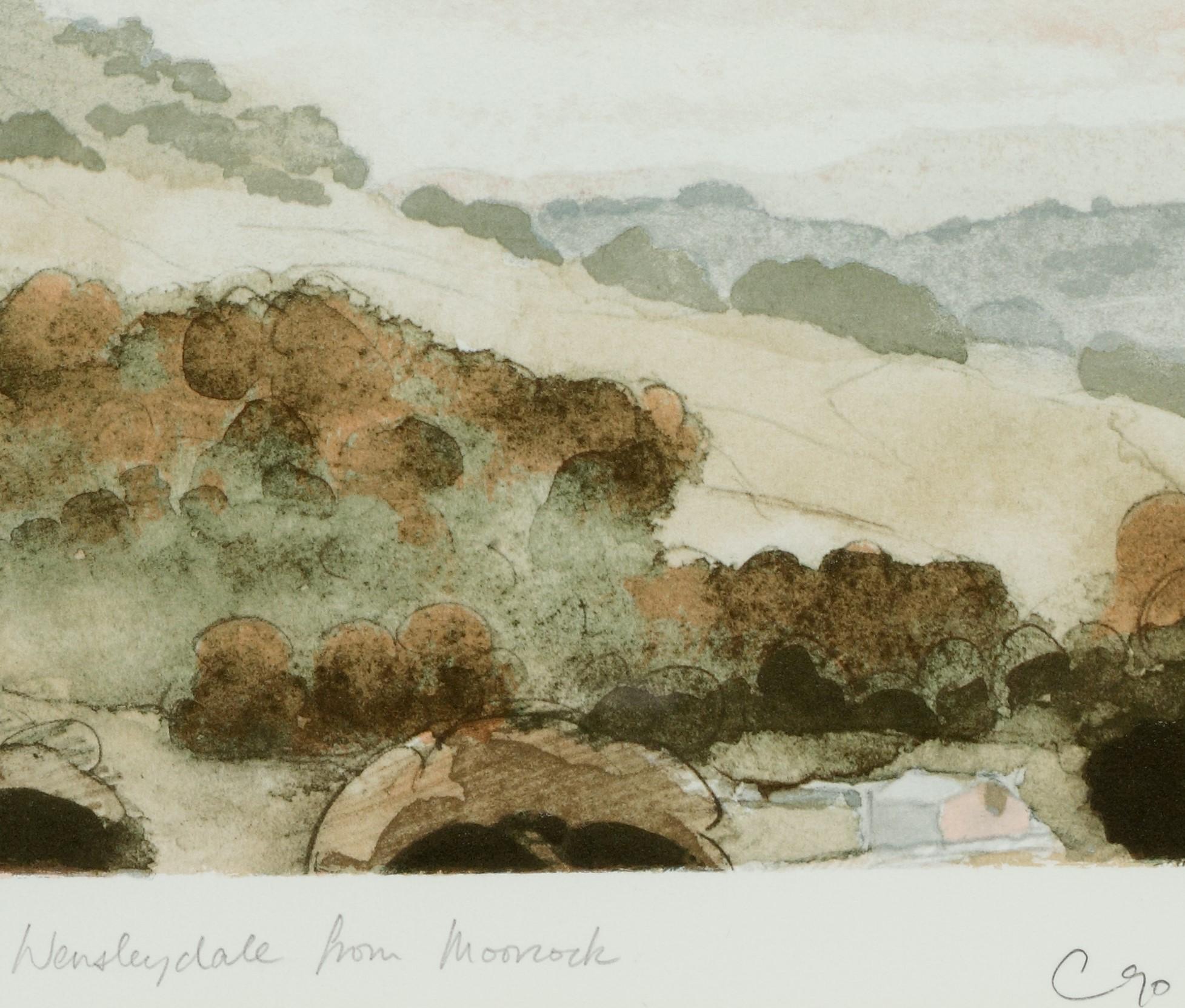 Wensleydale von Moorcock  - Signierte Lithographie, Royal Art, Yorkshire, Landschaft (Akademisch), Print, von His Majesty King Charles III