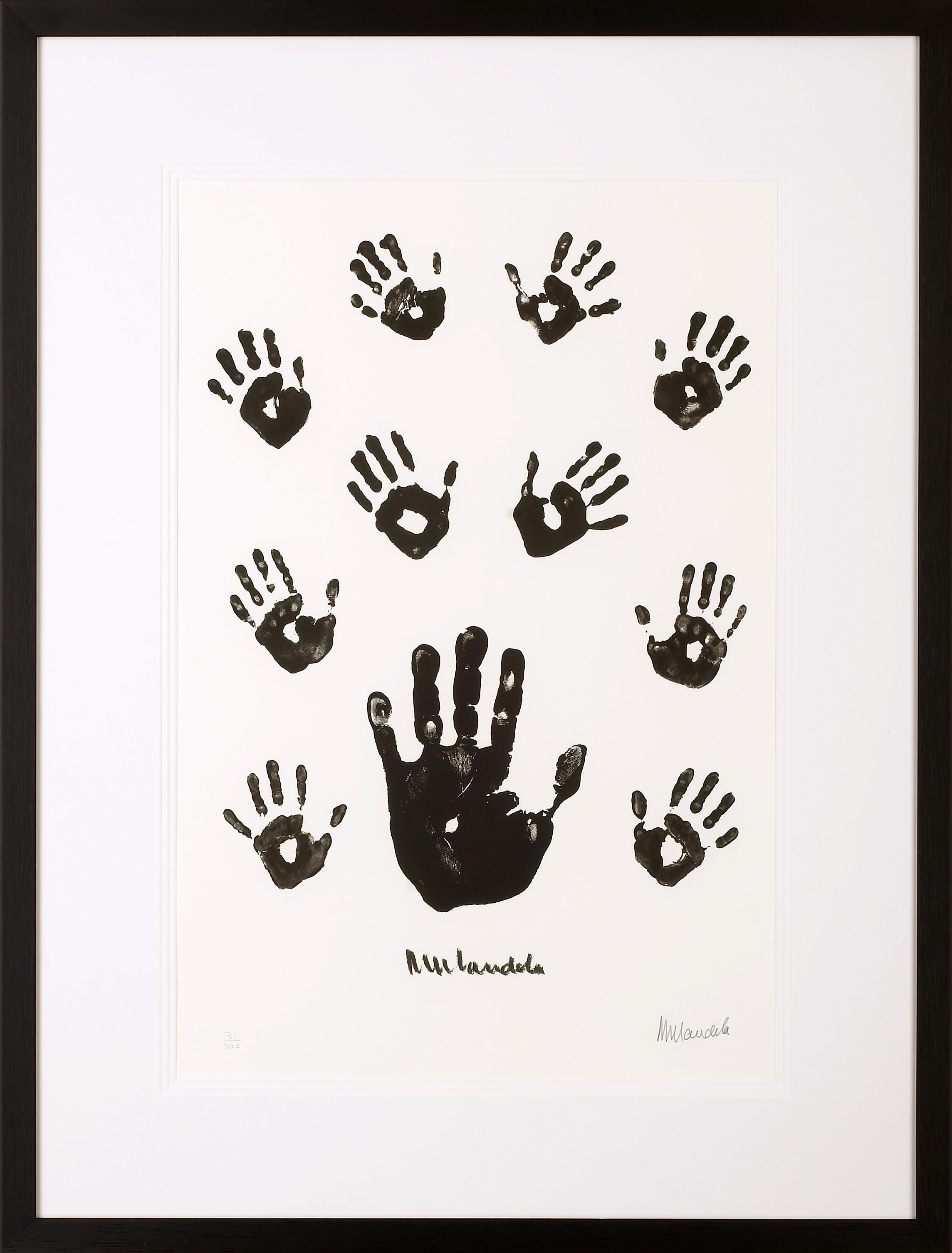 Nelson Mandela Figurative Print - Impressions of Africa - Mandela, Former South African President, Signed Artwork