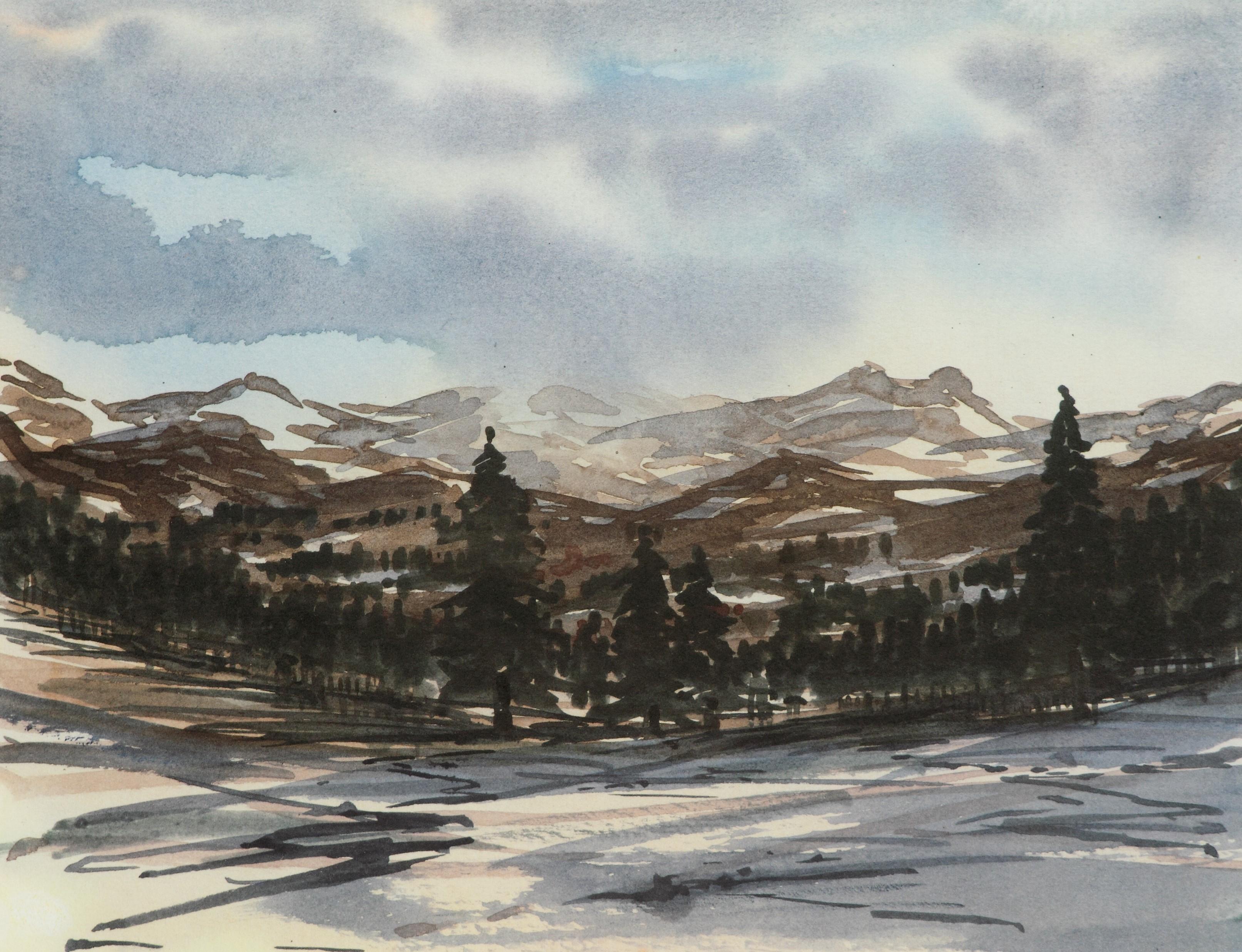 Balmoral Winter Scene - Signed Lithograph, Royal Art, Scotland, Season,Landscape