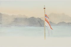 Hong Kong from HMY Britannia - Signed Lithograph, Royal Art, Union Jack,