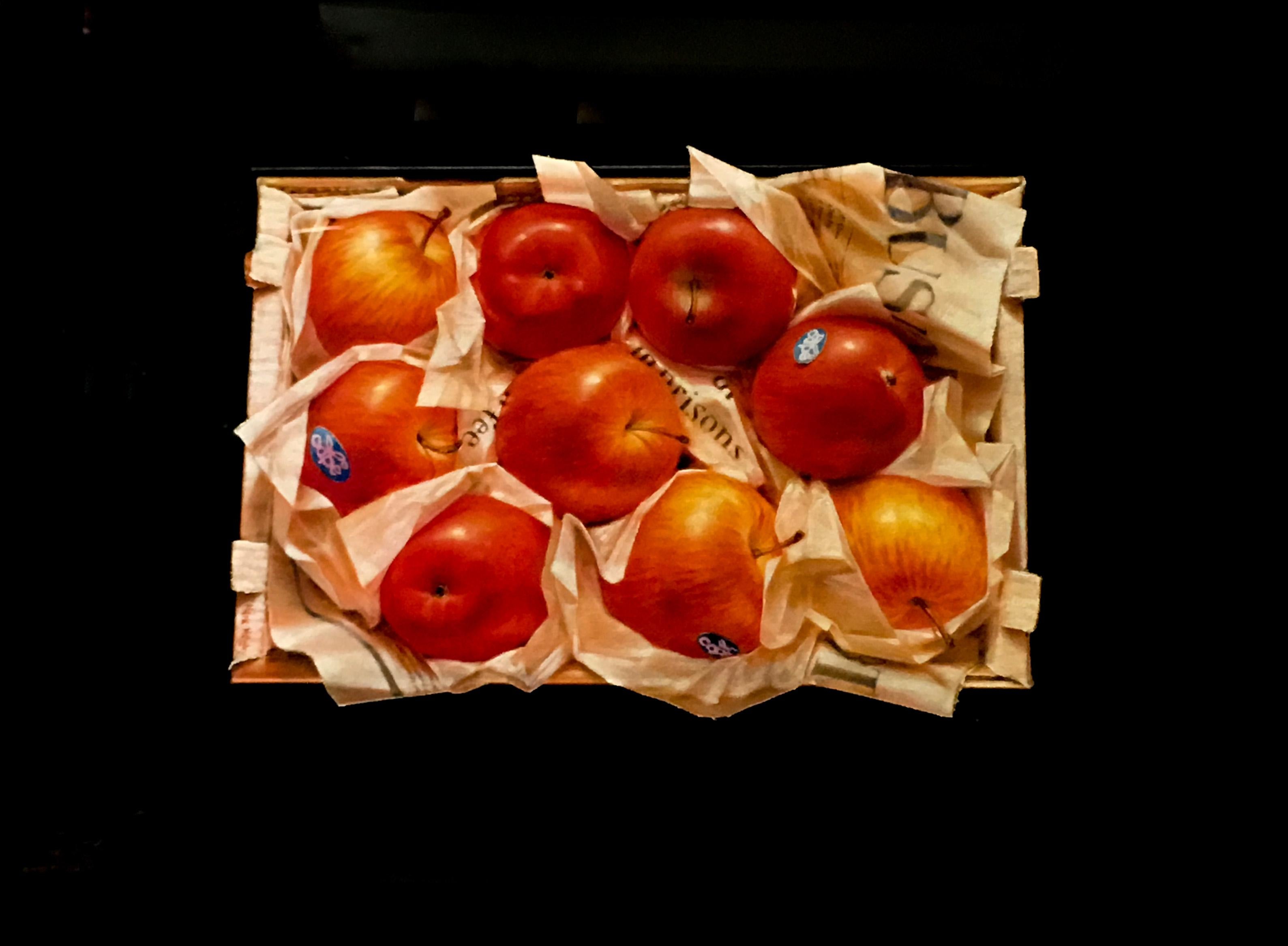 Apples - Still Life, Original Oil, Fruit & Vegetables, South Africa, Realistic - Art by Mark Midgley