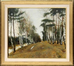 Nevando - Victor Egorov, Ruso, Paisaje, Nieve, Bosque, Temporada, abedul