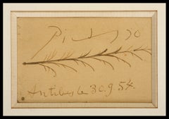 Antibes, Le 30.9.54 - Pablo Picasso, Original, French, Ink sketch, feather