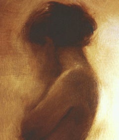Girl on Gold - Limited Edition, Figurative, Contemporary, semi-nude, feminine