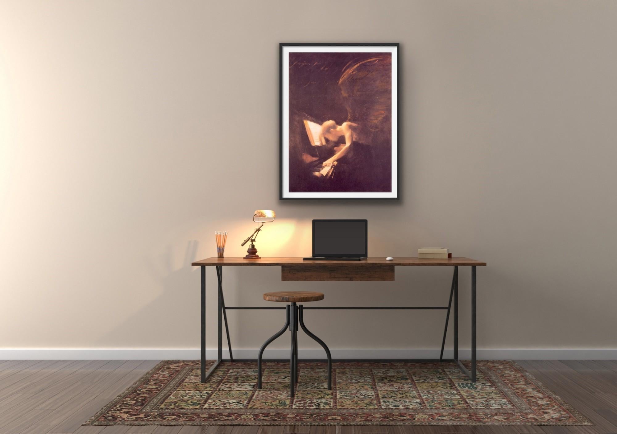 Ángel y piano- Edición limitada, Figurativo, Contemporáneo, Fe, Música, Ángeles - Print Otro estilo de arte de Charlie Mackesy
