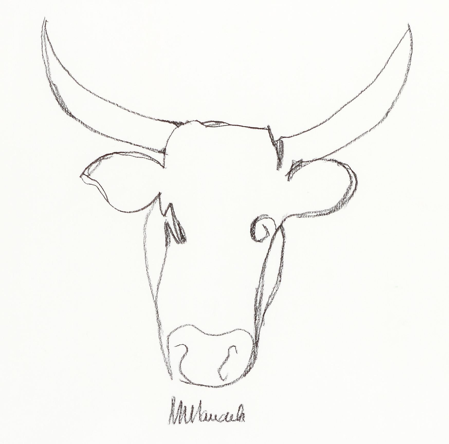 Madibas Nguni Bull II - Mandela, ehemaliger südafrikanischer Präsident, Original-Kunst – Art von Nelson Mandela
