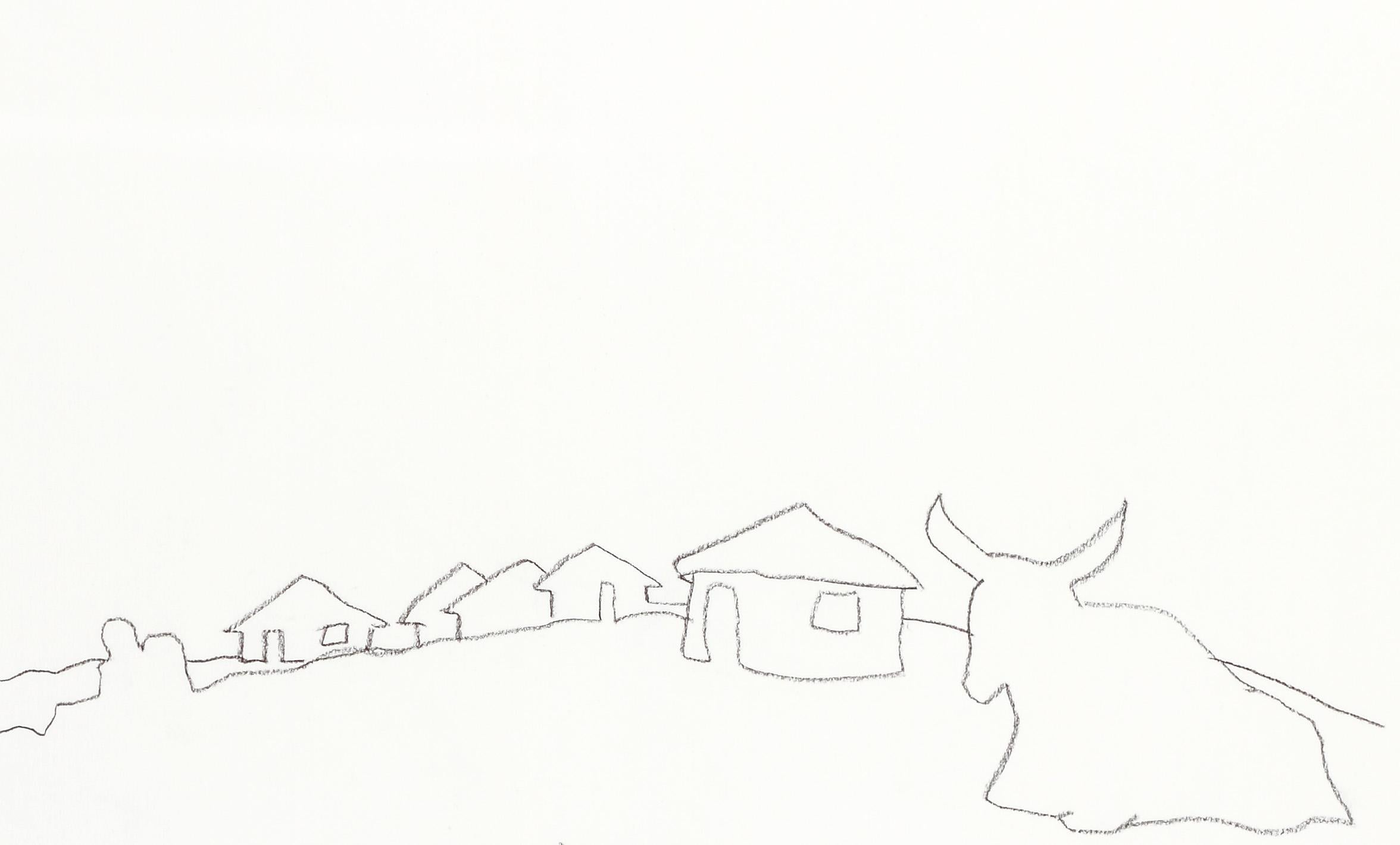 Qunu-Landschaft mit Nguni-Kuh - Nelson Mandela, ehemaliger Präsident, Original-Kunst im Angebot 2