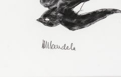 Swallow (Black & White) - Nelson Mandela, Former President, Original Art, Africa