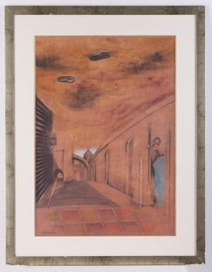 Mysterious Street - Contemporary, Surrealism, Mix media, Late 20th Century