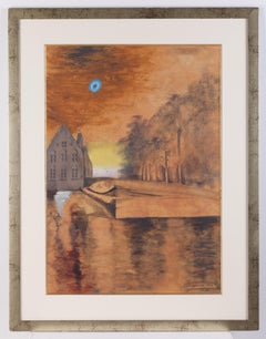 Blue moon - Contemporary, Surrealism, Mix media, Late 20th Century