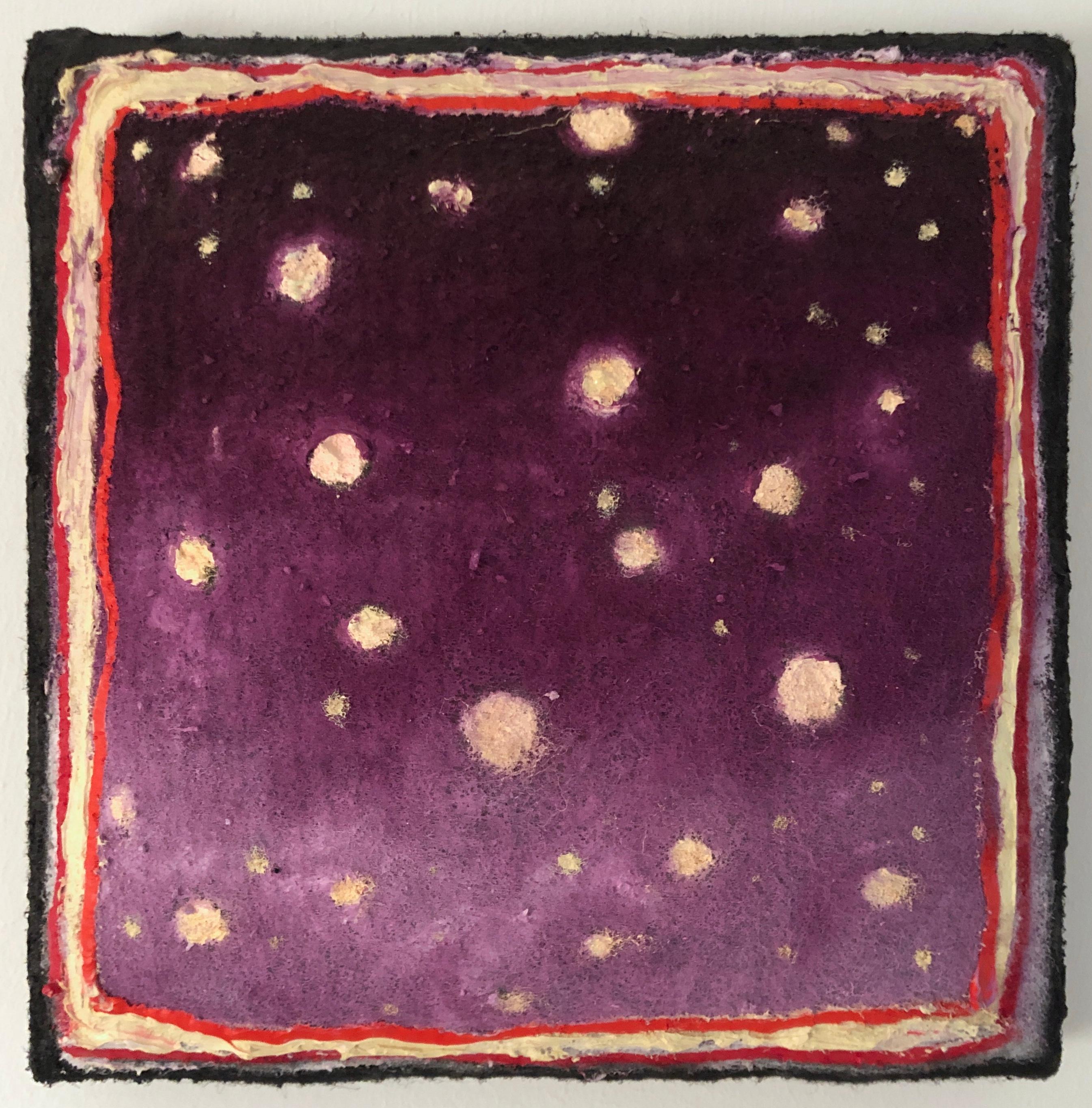 Edie Monetti Landscape Painting - Twisted Stars VIII - Contemporary, Oil on Felt, Night Sky, Stars, 21st C.