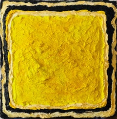Twisted Stars V - Contemporary, Oil on Felt, 21st C., Yellow, Neon