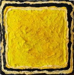 Twisted Stars V - Contemporary, Oil on Felt, 21st C., Yellow, Neon