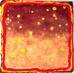 Twisted Stars IV - Contemporary, Oil on Felt, Night Sky, Stars, 21st C., Pink