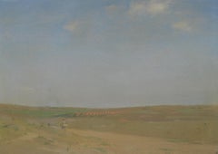 'Across the Plains, Toledo' oil on canvas landscape circa 1914