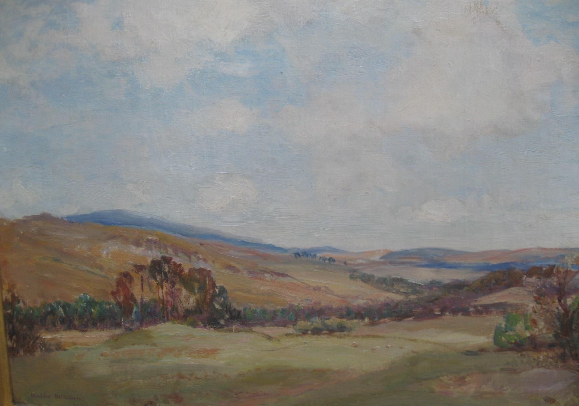 Walter McAdam Landscape Painting - Open Landscape Plein Air Impressionist oil on canvas circa 1910