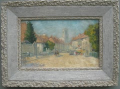 French Impressionist:: View of a French Town on a Sunny Day oil circa 1910