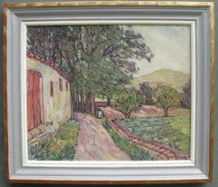 Post Impressionist: View of the Edge of the Garden Large oil circa 1971