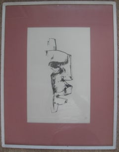 Retro 'Mask' , Signed Ink on Paper , circa 1950's