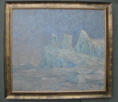 « Colossal Berg:: Greenland »:: grande huile impressionniste des années 1890