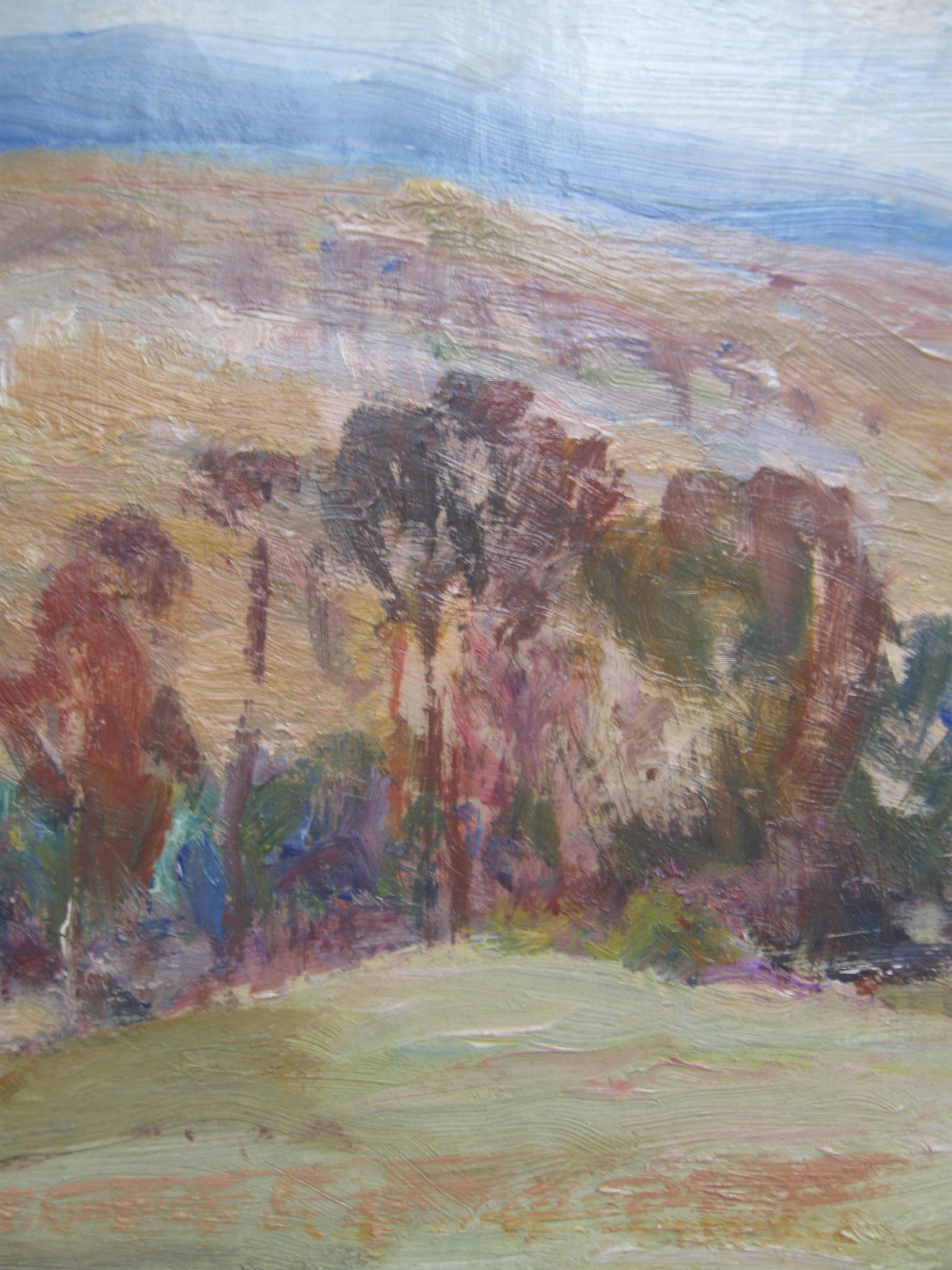 Open Landscape Plein Air Impressionist oil on canvas circa 1910 2