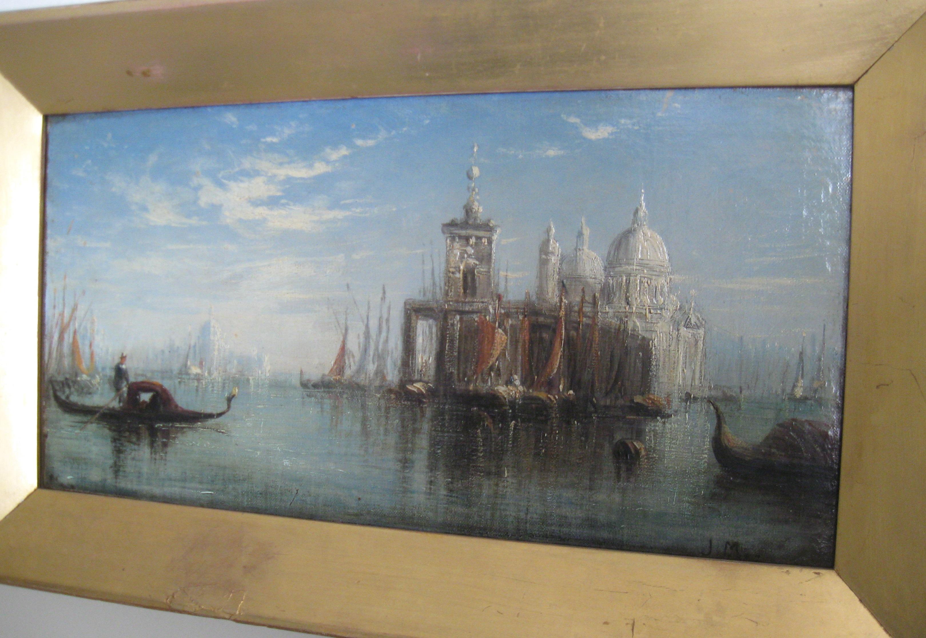 'View of Venice, Santa Maria della Salute'  oil on canvas circa 1900 - Painting by John McWhirter