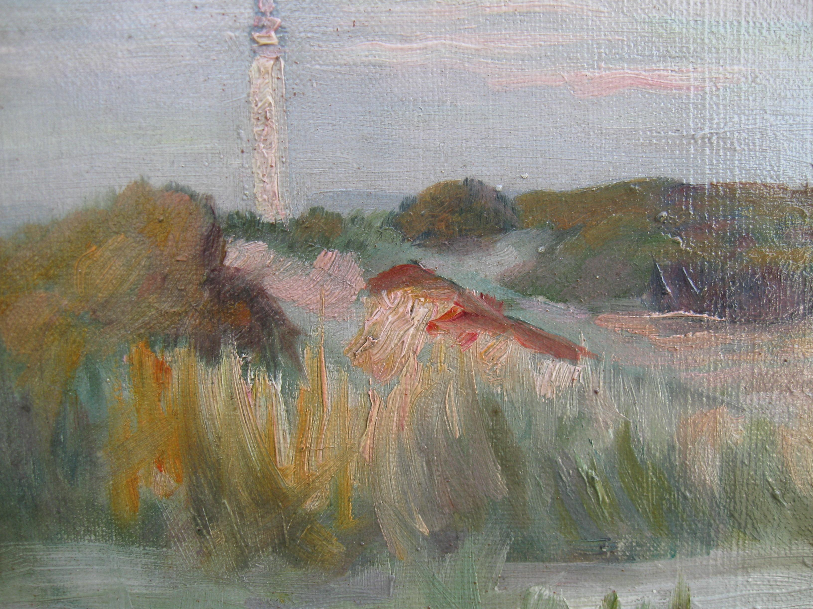 'Dunes of Normandy, France' oil on canvas circa 1920 - Impressionist Painting by Arsene Chabanian